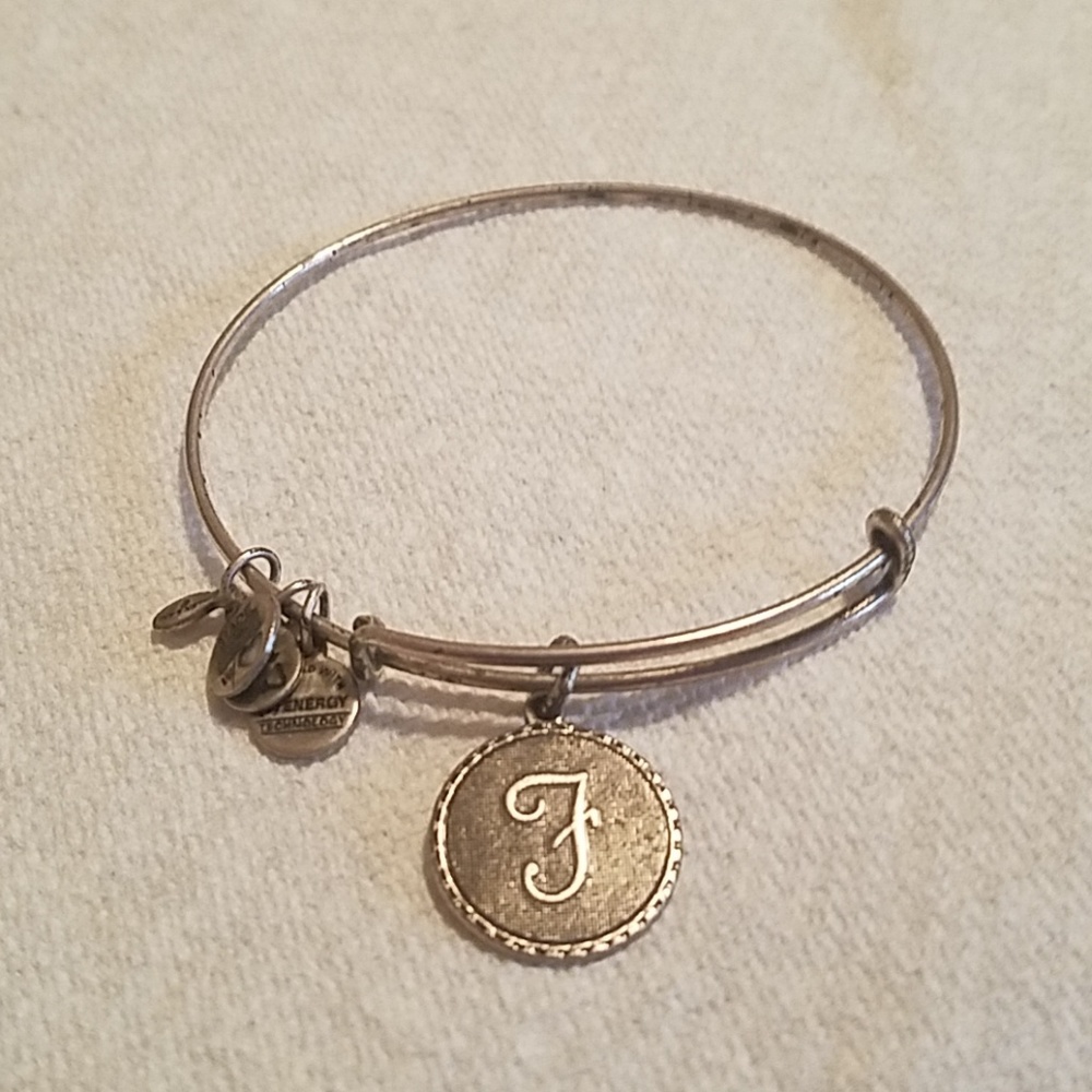 Alex and Ani Retired Silver F Initial Bracelet